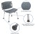 Flash Furniture DC-HY3501L-GRY-GG Hercules 300 Lb. Capacity Gray Bath & Shower Chair with Extra Large Back addl-6