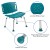 Flash Furniture DC-HY3501L-TL-GG Hercules 300 Lb. Capacity Teal Bath & Shower Chair with Extra Large Back addl-5