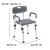 Flash Furniture DC-HY3523L-GRY-GG Hercules 300 Lb. Capacity Gray Bath & Shower Chair with Quick Release Back & Arms addl-6