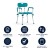 Flash Furniture DC-HY3523L-TL-GG Hercules 300 Lb. Capacity Teal Bath & Shower Chair with Quick Release Back & Arms addl-16