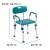 Flash Furniture DC-HY3523L-TL-GG Hercules 300 Lb. Capacity Teal Bath & Shower Chair with Quick Release Back & Arms addl-6