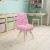 Flash Furniture DL-DA2018-1-LP-GG Cody Shaggy Faux Fur Light Pink Accent Kids Chair for Ages 5-7 addl-1