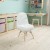Flash Furniture DL-DA2018-1-W-GG Cody Shaggy Faux Fur White Accent Kids Chair for Ages 5-7 addl-1