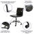 Flash Furniture DS-512B-BK-BK-GG Low Back Designer Armless Black Ribbed Swivel Task Office Chair with Black Frame and Base addl-5