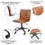 Flash Furniture DS-512B-BR-BK-GG Low Back Designer Armless Brown Ribbed Swivel Task Office Chair with Black Frame and Base addl-5