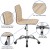 Flash Furniture DS-512B-TAN-GG Low Back Designer Armless Tan Ribbed Swivel Task Office Chair addl-5