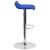 Flash Furniture DS-801B-BL-GG Contemporary Blue Vinyl Adjustable Height Barstool with Quilted Wave Seat and Chrome Base addl-4