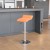 Flash Furniture DS-801-CONT-ORG-GG Contemporary Orange Vinyl Adjustable Height Barstool with Solid Wave Seat and Chrome Base addl-1