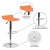 Flash Furniture DS-801-CONT-ORG-GG Contemporary Orange Vinyl Adjustable Height Barstool with Solid Wave Seat and Chrome Base addl-3