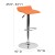 Flash Furniture DS-801-CONT-ORG-GG Contemporary Orange Vinyl Adjustable Height Barstool with Solid Wave Seat and Chrome Base addl-4