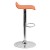 Flash Furniture DS-801-CONT-ORG-GG Contemporary Orange Vinyl Adjustable Height Barstool with Solid Wave Seat and Chrome Base addl-7