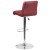 Flash Furniture DS-8101B-BG-GG Contemporary Burgundy Vinyl Adjustable Height Barstool with Rolled Seat and Chrome Base addl-3