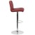 Flash Furniture DS-8101B-BG-GG Contemporary Burgundy Vinyl Adjustable Height Barstool with Rolled Seat and Chrome Base addl-4