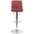 Flash Furniture DS-8101B-BG-GG Contemporary Burgundy Vinyl Adjustable Height Barstool with Rolled Seat and Chrome Base addl-5