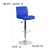 Flash Furniture DS-8101B-BL-GG Contemporary Blue Vinyl Adjustable Height Barstool with Rolled Seat and Chrome Base addl-5