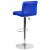 Flash Furniture DS-8101B-BL-GG Contemporary Blue Vinyl Adjustable Height Barstool with Rolled Seat and Chrome Base addl-6