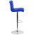 Flash Furniture DS-8101B-BL-GG Contemporary Blue Vinyl Adjustable Height Barstool with Rolled Seat and Chrome Base addl-8