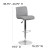Flash Furniture DS-8101B-GY-GG Contemporary Gray Vinyl Adjustable Height Barstool with Rolled Seat and Chrome Base addl-5