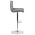 Flash Furniture DS-8101B-GY-GG Contemporary Gray Vinyl Adjustable Height Barstool with Rolled Seat and Chrome Base addl-8