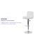 Flash Furniture DS-8101B-WH-GG Contemporary White Vinyl Adjustable Height Barstool with Rolled Seat and Chrome Base addl-3