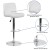 Flash Furniture DS-8101B-WH-GG Contemporary White Vinyl Adjustable Height Barstool with Rolled Seat and Chrome Base addl-4