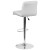 Flash Furniture DS-8101B-WH-GG Contemporary White Vinyl Adjustable Height Barstool with Rolled Seat and Chrome Base addl-6
