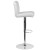 Flash Furniture DS-8101B-WH-GG Contemporary White Vinyl Adjustable Height Barstool with Rolled Seat and Chrome Base addl-8