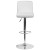 Flash Furniture DS-8101B-WH-GG Contemporary White Vinyl Adjustable Height Barstool with Rolled Seat and Chrome Base addl-9