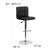 Flash Furniture DS-810-MOD-BK-GG Contemporary Black Quilted Vinyl Adjustable Height Barstool with Chrome Base addl-5