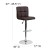 Flash Furniture DS-810-MOD-BRN-GG Contemporary Brown Quilted Vinyl Adjustable Height Barstool with Chrome Base addl-5