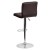 Flash Furniture DS-810-MOD-BRN-GG Contemporary Brown Quilted Vinyl Adjustable Height Barstool with Chrome Base addl-6