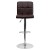 Flash Furniture DS-810-MOD-BRN-GG Contemporary Brown Quilted Vinyl Adjustable Height Barstool with Chrome Base addl-9
