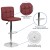 Flash Furniture DS-810-MOD-BURG-GG Contemporary Burgundy Quilted Vinyl Adjustable Height Barstool with Chrome Base addl-4