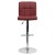 Flash Furniture DS-810-MOD-BURG-GG Contemporary Burgundy Quilted Vinyl Adjustable Height Barstool with Chrome Base addl-9