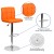 Flash Furniture DS-810-MOD-ORG-GG Contemporary Orange Quilted Vinyl Adjustable Height Barstool with Chrome Base addl-4