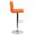 Flash Furniture DS-810-MOD-ORG-GG Contemporary Orange Quilted Vinyl Adjustable Height Barstool with Chrome Base addl-8