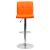 Flash Furniture DS-810-MOD-ORG-GG Contemporary Orange Quilted Vinyl Adjustable Height Barstool with Chrome Base addl-9