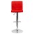 Flash Furniture DS-810-MOD-RED-GG Contemporary Red Quilted Vinyl Adjustable Height Barstool with Chrome Base addl-6