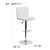 Flash Furniture DS-810-MOD-WH-GG Contemporary White Quilted Vinyl Adjustable Height Barstool with Chrome Base addl-5