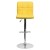 Flash Furniture DS-810-MOD-YEL-GG Contemporary Yellow Quilted Vinyl Adjustable Height Barstool with Chrome Base addl-9