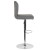 Flash Furniture DS-8111-GRY-GG Contemporary Gray LeatherSoft Adjustable Height Barstool with Accent Nail Trim addl-8