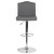 Flash Furniture DS-8111-GRY-GG Contemporary Gray LeatherSoft Adjustable Height Barstool with Accent Nail Trim addl-9