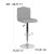 Flash Furniture DS-8111-LTG-F-GG Contemporary Light Gray Fabric Adjustable Height Barstool with Accent Nail Trim addl-5