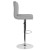 Flash Furniture DS-8111-LTG-F-GG Contemporary Light Gray Fabric Adjustable Height Barstool with Accent Nail Trim addl-8
