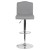 Flash Furniture DS-8111-LTG-F-GG Contemporary Light Gray Fabric Adjustable Height Barstool with Accent Nail Trim addl-9