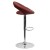 Flash Furniture DS-811-BURG-GG Contemporary Burgundy Vinyl Rounded Orbit-Style Back Adjustable Height Barstool with Chrome Base addl-6
