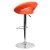 Flash Furniture DS-811-ORG-GG Contemporary Orange Vinyl Rounded Orbit-Style Back Adjustable Height Barstool with Chrome Base addl-5