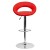Flash Furniture DS-811-RED-GG Contemporary Red Vinyl Rounded Orbit-Style Back Adjustable Height Barstool with Chrome Base addl-7