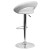 Flash Furniture DS-811-WH-GG Contemporary White Vinyl Rounded Orbit-Style Back Adjustable Height Barstool with Chrome Base addl-8