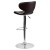Flash Furniture DS-815-BRN-GG Contemporary Cozy Mid-Back Brown Vinyl Adjustable Height Barstool with Chrome Base addl-6
